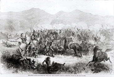 La bataille et le massacre des Indiens près du fort Philip Kearney, territoire du Dakota, 21 décembre 1866