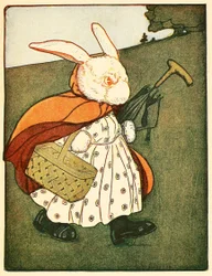 Puis la vieille Mme Rabbit... est allée à travers le bois chez le boulanger, du Conte de Pierre Lapin, 1916