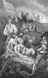 Vue de la bataille de Bunker Hill, une bataille qui a eu lieu le 17 juin