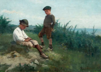 Garçons au bord de la mer