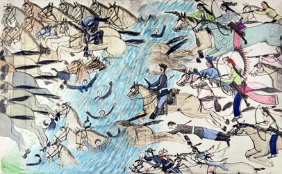 Bataille de Little Bighorn, Montana, USA, 25-26 juin 1876 vers 1900