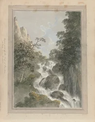 Vues en Angleterre, Écosse et Pays de Galles : Partie Supérieure de la Chute de Lowdoor, Une Étude de la Nature