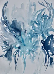 Motifs floraux bleus abstraits