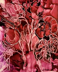 Flux floral cramoisi