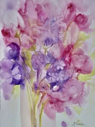 Fleurs aquarellées et rêveuses