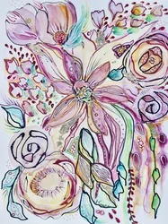 Fleurs abstraites aux couleurs vives