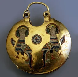 Pendentif en or Kolt avec les oiseaux Sirin