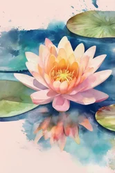 Reflet de lotus rose