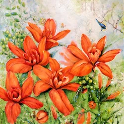 Fleurs orange vif