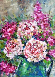 Nature morte aux pivoines éclatantes