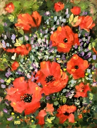 Un jardin de coquelicots haut en couleur