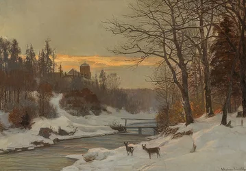 Paysage de rivière en hiver