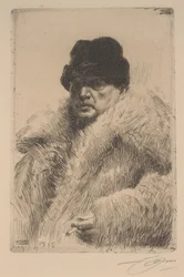 Autoportrait en manteau de fourrure