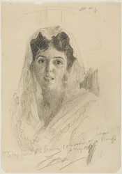 Tête de femme (de face)