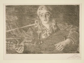 Femme avec luth suédois
