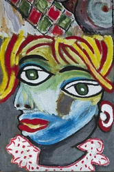OUTRAGE TO PICASSO, 2012 (acrylique sur toile de jute tendue sur un cadre en bois)
