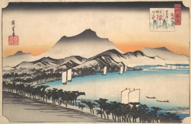 Temps clair à Awazu, vers 1832