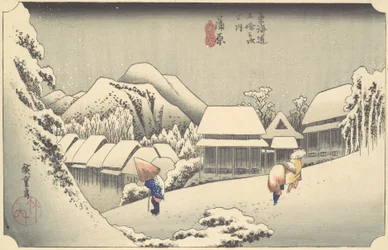 Neige du soir à Kanbara, de la série Cinquante-trois Stations du Tokaido