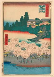 Pavillon des fleurs, colline Dango, Sendagi, de la série "Cent vues célèbres d