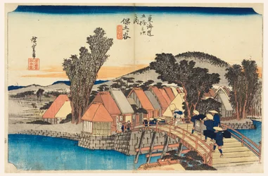 Hodogaya (Pont Shinkame), dans Les Cinquante-Trois Stations de la Route Tokaido