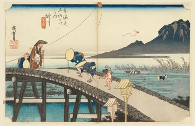 Kakegawa, Mont Akiha, dans Les Cinquante-Trois Stations de la Route Tokaido (Tokaido Gojusan Tsugi-no Uchi)