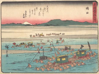 Shimada, Oigawa Shun-Gan, Rives de la rivière Oi, vers 1838