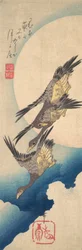 Oies sauvages volant sous la pleine lune, vers 1833