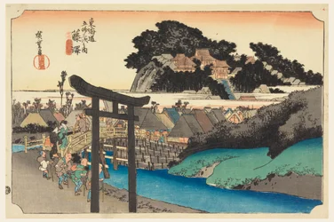 Temple Yugoyoji (Fugisawa), dans Les Cinquante-Trois Stations de la route Tokaido (Tokaido Gojusan Tsugi-no Uchi)