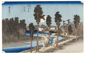 Numazu : Crépuscule de la série Les cinquante-trois stations du Tokaïdo, vers 1831-1834 (gravure sur papier)