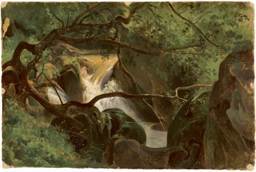 Intérieur de forêt avec une cascade, Papigno, 1825-1830