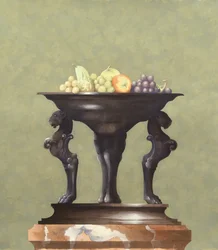 Vase en bronze avec fruits