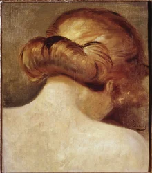 Nuque de femme blonde avec chignon. 1928, Paris. Centre national d