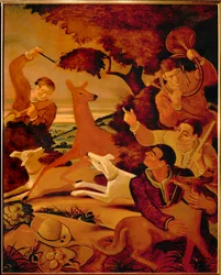 Staghunt, vers 1935 (huile sur toile)