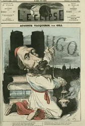 Auguste Vacquerie (1819-1895), poète, dramaturge et journaliste français. Couverture dans « L