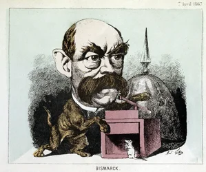 Caricature du comte Otto Eduard Leopold von Bismarck (1815-1898), chancelier du Royaume de Prusse - Caricature par Gill