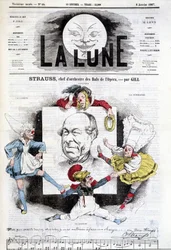 Caricature de Johann Strauss Jr. (1825-1899) dans « La Lune », 6 janvier