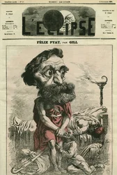 Félix Pyat (1810-1889), avocat, homme de lettres et homme politique français. Couverture dans "L