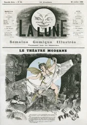 Le Théâtre Moderne à Paris. Caricature de Gill, dans "La Lune", 28 octobre