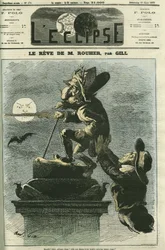 Le rêve de Rouher, Eugène Rouher (1814-1884), homme politique, ministre de Napoléon III et chef du parti bonapartiste, rêve du retour de Napoléon III. Couverture de « L