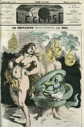 La tentation, la République-Ève tentée par le Serpent-Orléans. Couverture dans « L