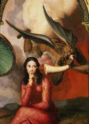 Le Bien et le Mal : le diable tentant une jeune femme, 1832, détail de 89709