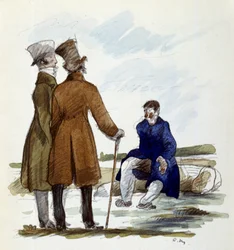 Illustration par André Mare (1885-1932) pour le roman Le Colonel Chabert par Honoré de Balzac