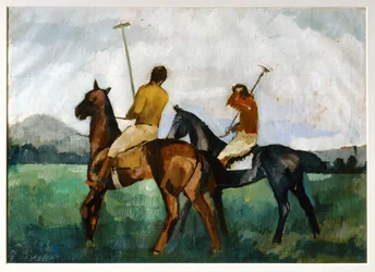 Joueurs de polo (peinture sur toile)