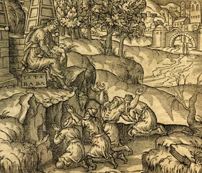 Adorateur fidèle de la déesse Tata Baba dans la région de Moscovie, gravure de Cosmographie Universelle, par André Thevet (1504-1592), Paris