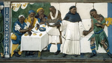 Détail des pauvres recevant de la nourriture