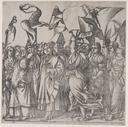 Section C : martyres et saintes tenant des bannières, du Triomphe du Christ, 1836