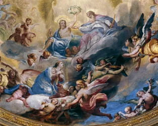 Couronnement de la Vierge, fresque peinte en 1699 par Andrea Lanzani dans le chœur du Sanctuaire de l