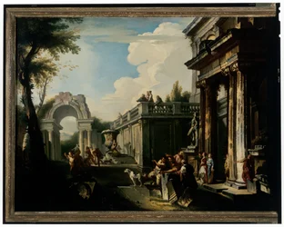 Caprice architectural avec fontaine