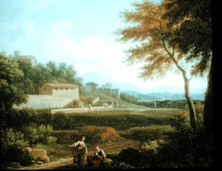 Paysage avec Figures au Repos avec une Ville au Loin