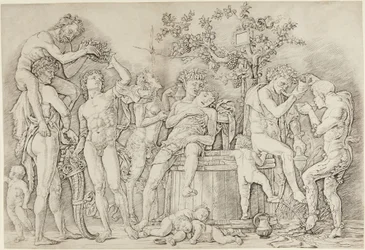 Bacchanale avec un pressoir à vin